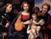 Girolamo di Benvenuto Virgin and Child with Saints Michael and Joseph oil painting on canvas